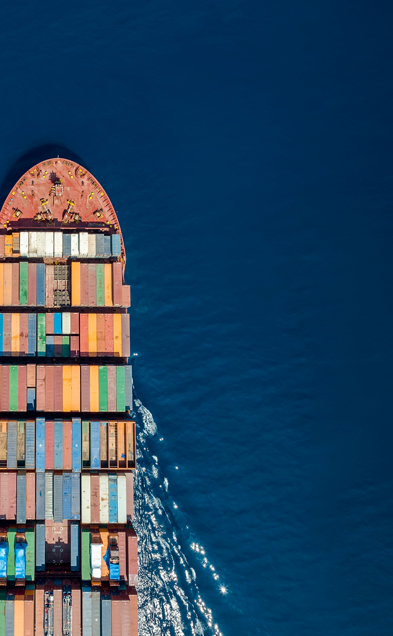 Hero background showing global trade and industrial materials